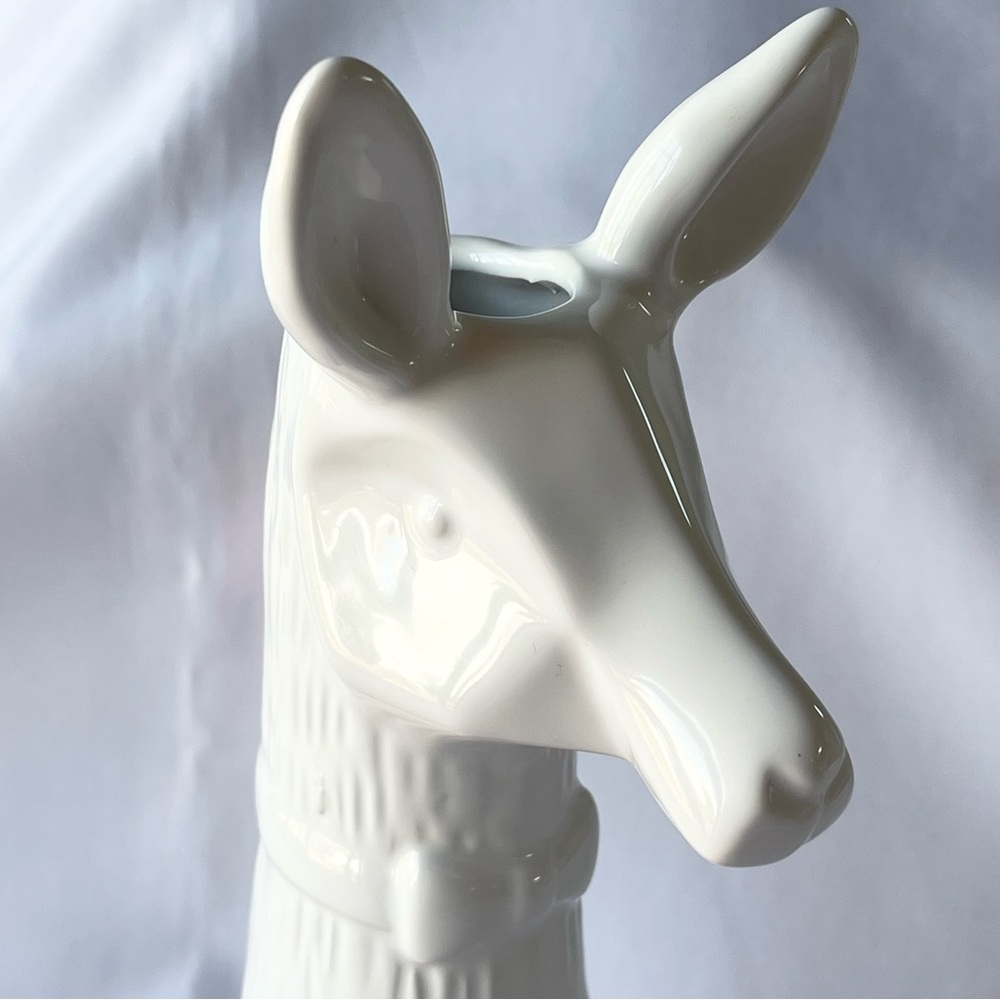Llama Head Ceramic Vase Decorative Accent - Picture 3 of 8